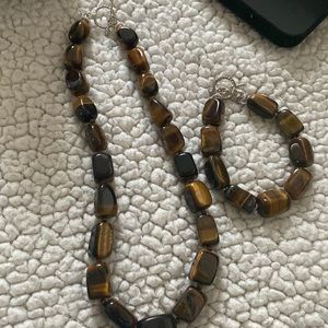 Tiger Eye Agate necklace and bracelet